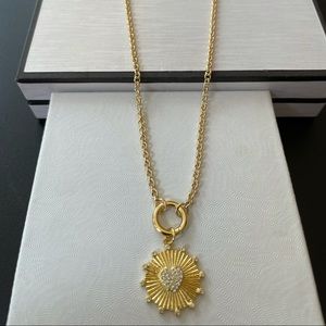 Belcher Rolo Chain Necklace Pave CZ Heart Charm
